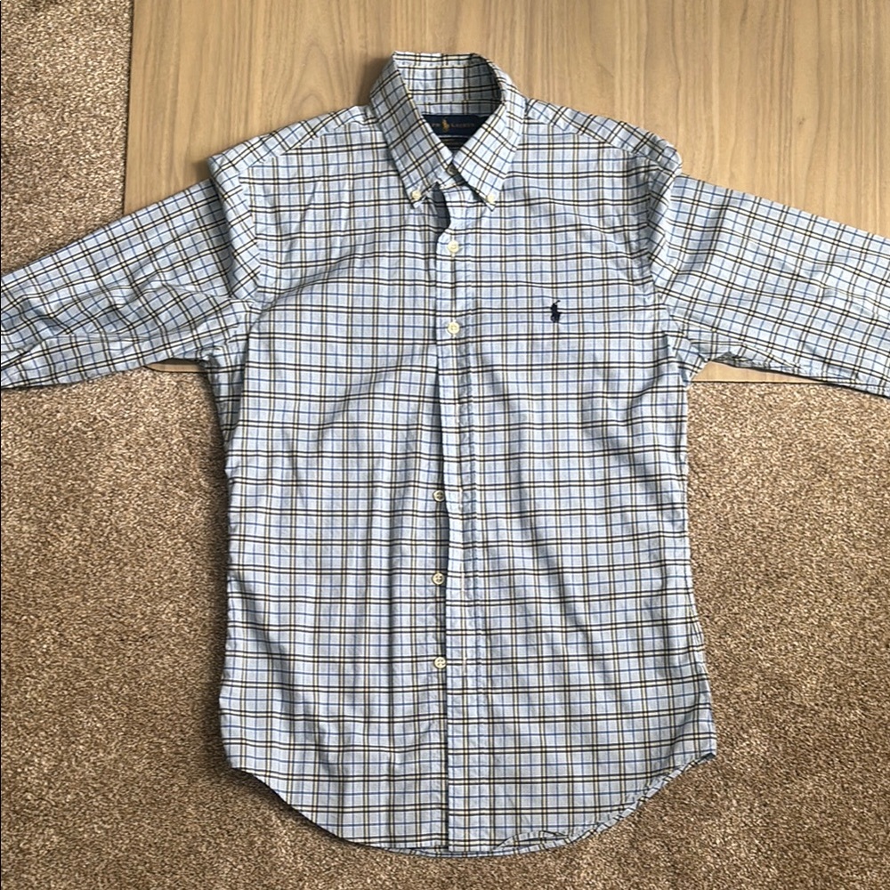 Polo by Ralph Lauren White and Blue Plaid Shirt